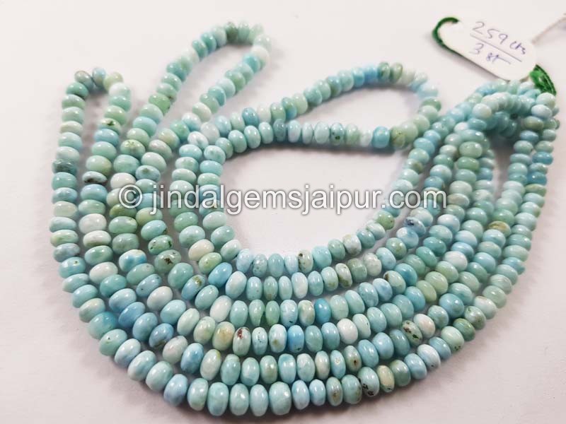 Larimar Smooth Roundelle Beads